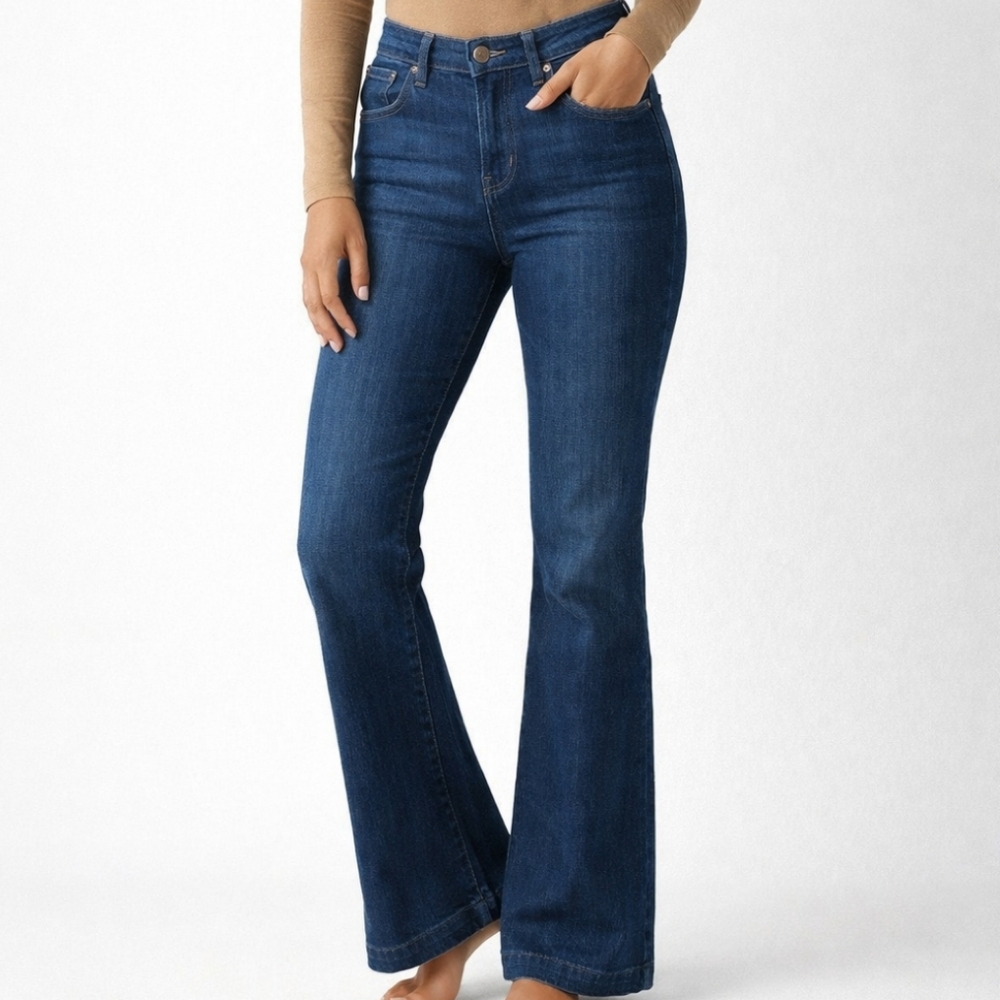 Adriano Goldschmied The Janis High Rise Dark Wash Flare Jean 28P